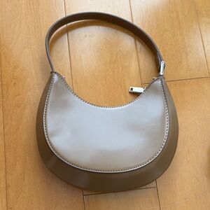 Mango Elegant Brown and Cream Hobo Bag